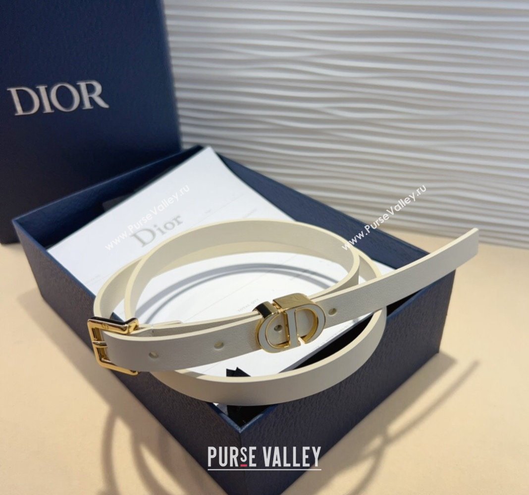 Dior Calfskin Belt 1.5cm with Enamel CD Buckle White 2024 (99-241022009)