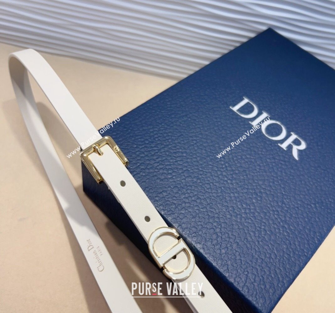 Dior Calfskin Belt 1.5cm with Enamel CD Buckle White 2024 (99-241022009)