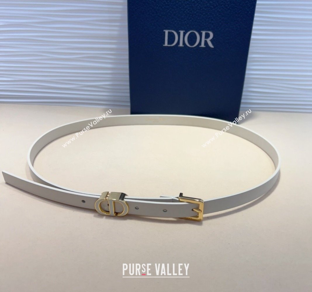 Dior Calfskin Belt 1.5cm with Enamel CD Buckle White 2024 (99-241022009)