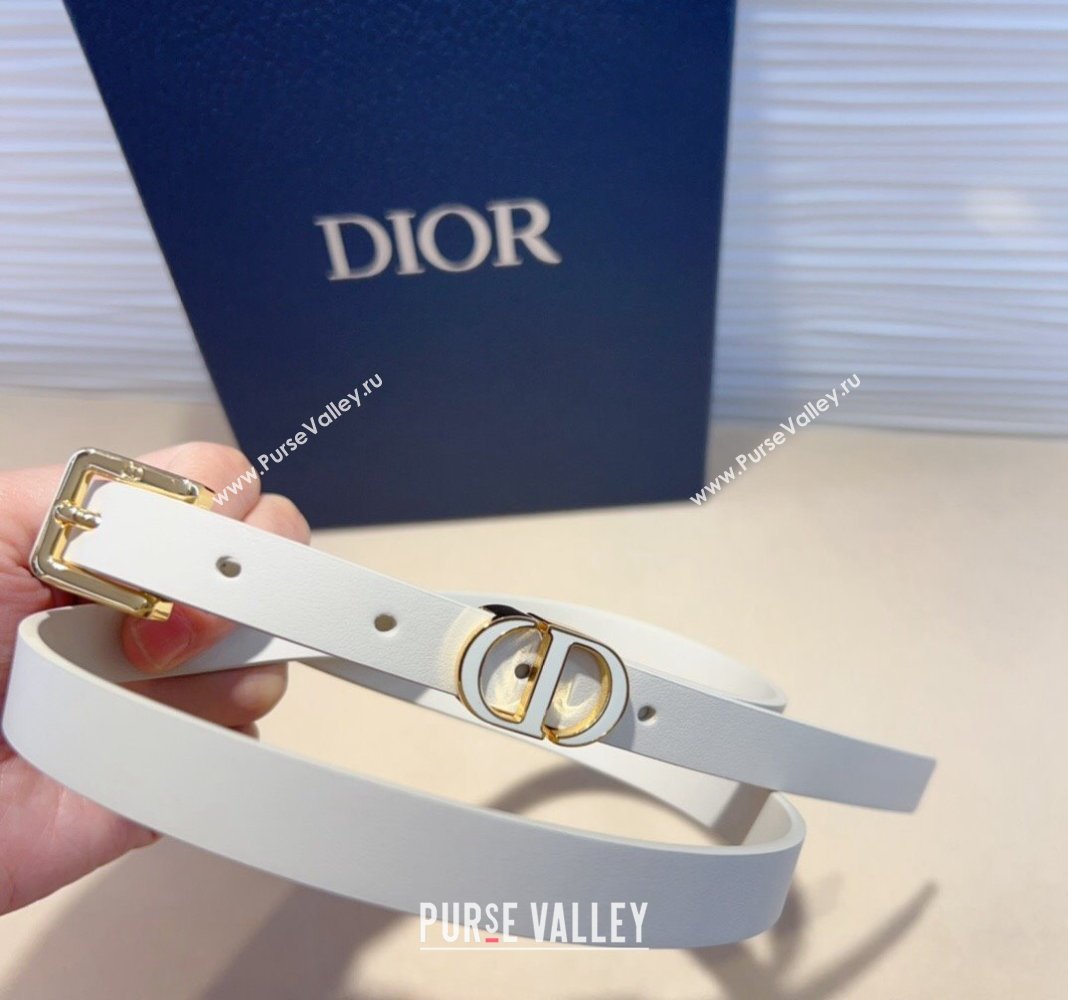 Dior Calfskin Belt 1.5cm with Enamel CD Buckle White 2024 (99-241022009)