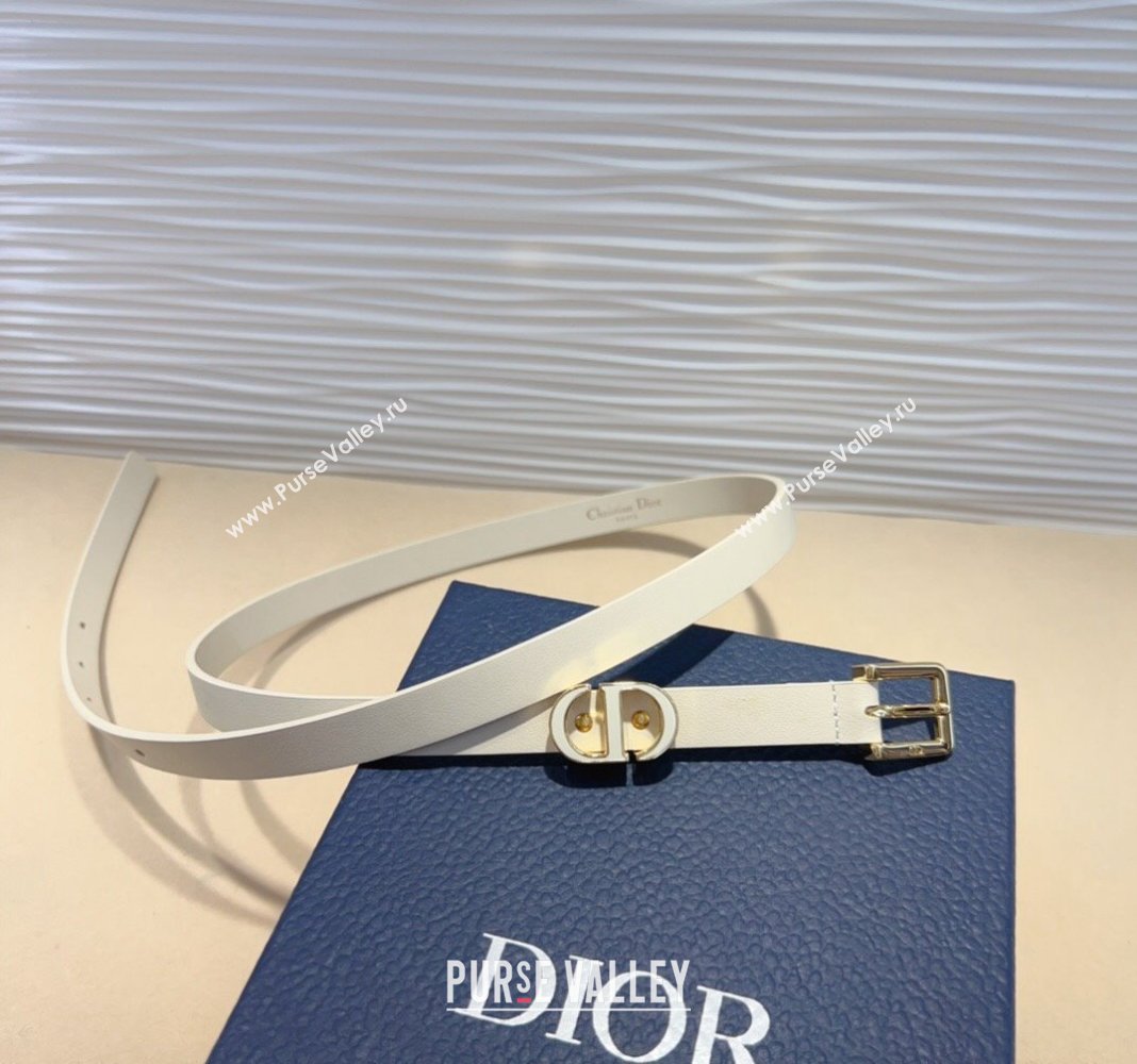 Dior Calfskin Belt 1.5cm with Enamel CD Buckle White 2024 (99-241022009)