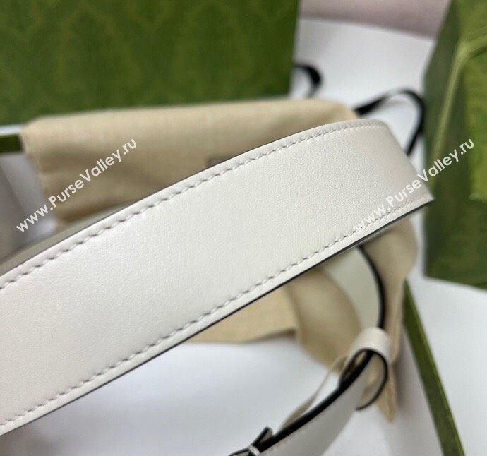 Gucci Calfskin Leather Belt 3cm with GG Chain White 2024 GG102106 (99-241021131)