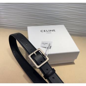 Celine Triomphe Medium Calfskin Belt 3cm with Pin Buckle Black 2024 CE102203 (99-241022038)