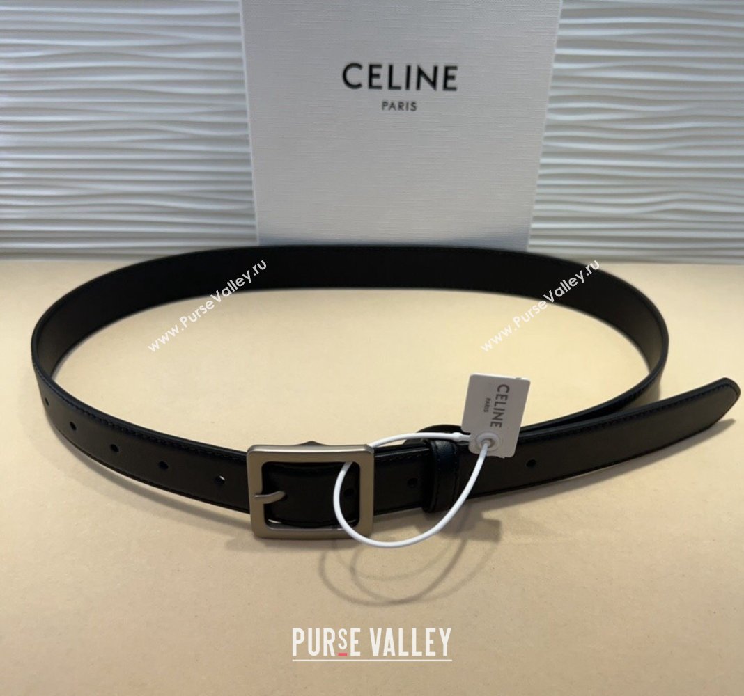 Celine Triomphe Medium Calfskin Belt 3cm with Pin Buckle Black 2024 CE102203 (99-241022038)