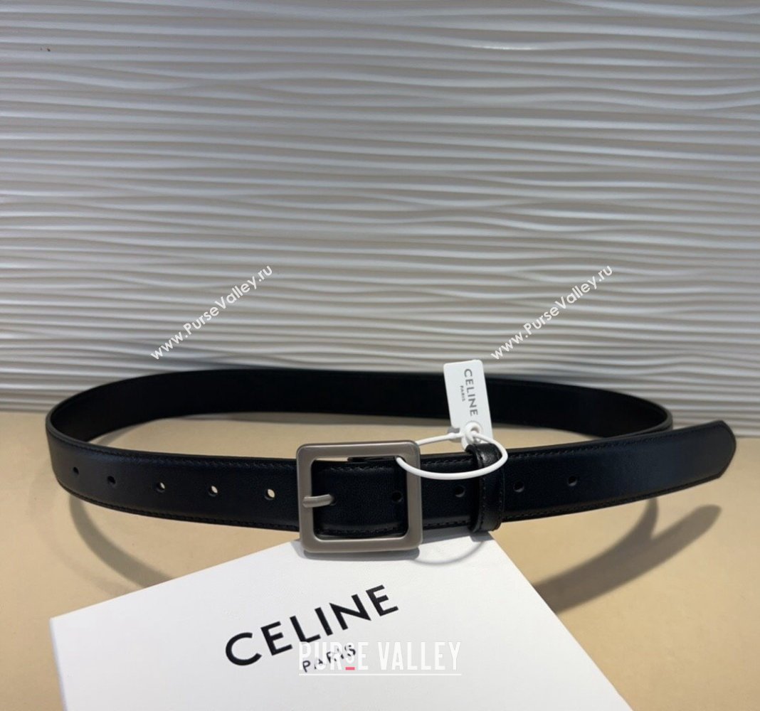 Celine Triomphe Medium Calfskin Belt 3cm with Pin Buckle Black 2024 CE102203 (99-241022038)