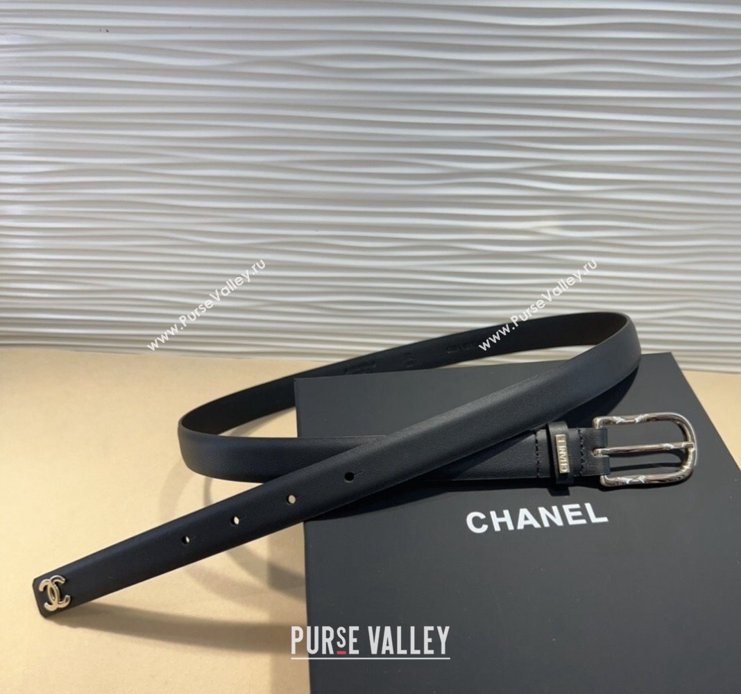 Chanel Classic Calfskin Belt 3cm with Metal Buckle Black/Gold 2024 CH102201 (99-241022060)