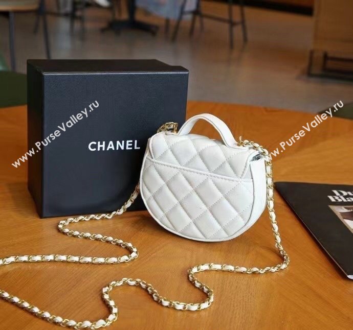 Chanel Quilted Calfskin Clutch with Chain and Top Handle White 2024 CH102209 (99-241022136)