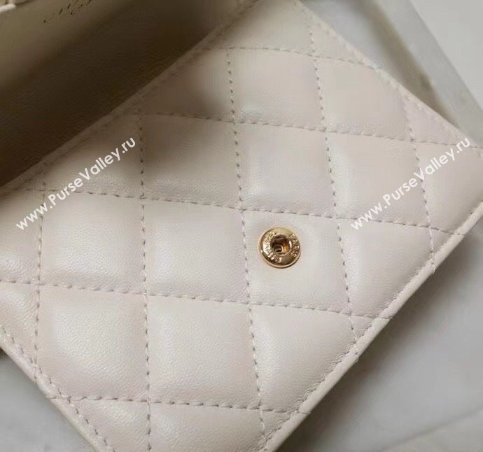 Chanel Quilted Calfskin Clutch with Chain and Top Handle White 2024 CH102210 (99-241022138)