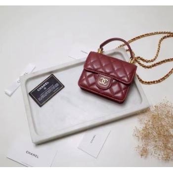 Chanel Quilted Calfskin Clutch with Chain and Top Handle Red 2024 CH102210 (99-241022139)