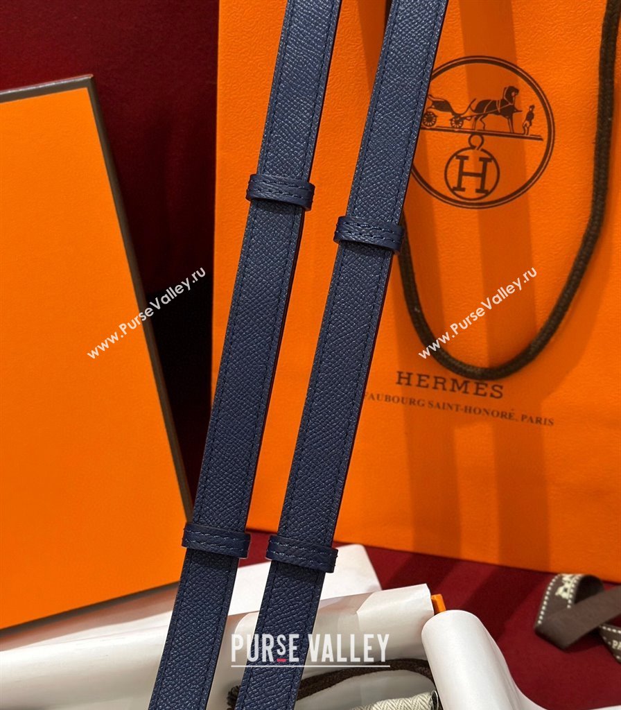 Hermes Kelly Duo Belt 1.8cm in Epsom Calfskin Blue/Gold 2024 H102202 (99-241022124)