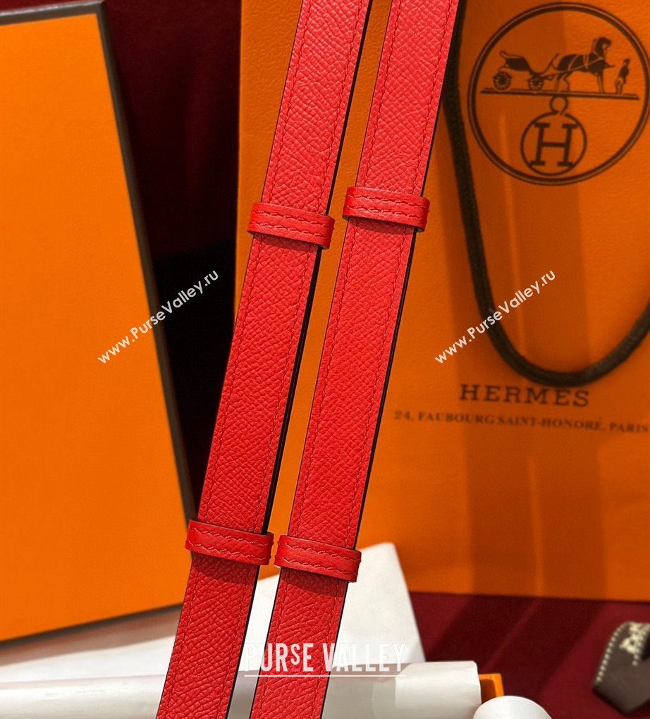 Hermes Kelly Duo Belt 1.8cm in Epsom Calfskin Red/Gold 2024 H102202 (99-241022126)