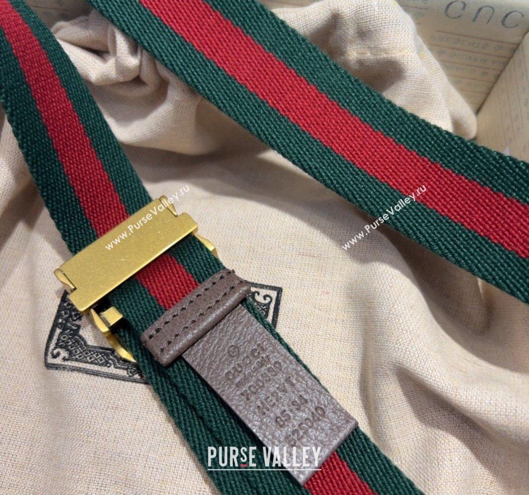 Gucci Web Belt with Rectangular Buckle Green 2024 GG102104 (99-241021123)