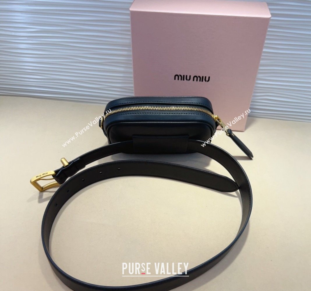 Miu Miu Nappa leather Belt 3cm with Pouch Black 2024 MM102203 (99-241022152)