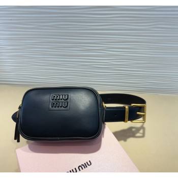 Miu Miu Nappa leather Belt 3cm with Pouch Black 2024 MM102203 (99-241022152)