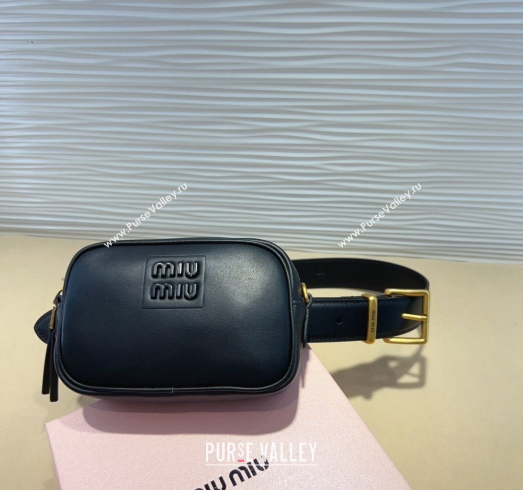 Miu Miu Nappa leather Belt 3cm with Pouch Black 2024 MM102203 (99-241022152)