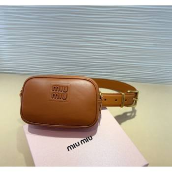 Miu Miu Nappa leather Belt 3cm with Pouch Brown 2024 MM102203 (99-241022153)