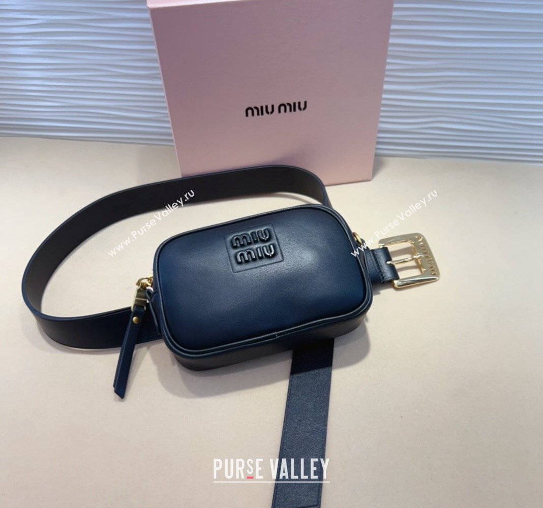 Miu Miu Nappa leather Belt 3cm with Pouch Black 2024 MM102204 (99-241022154)