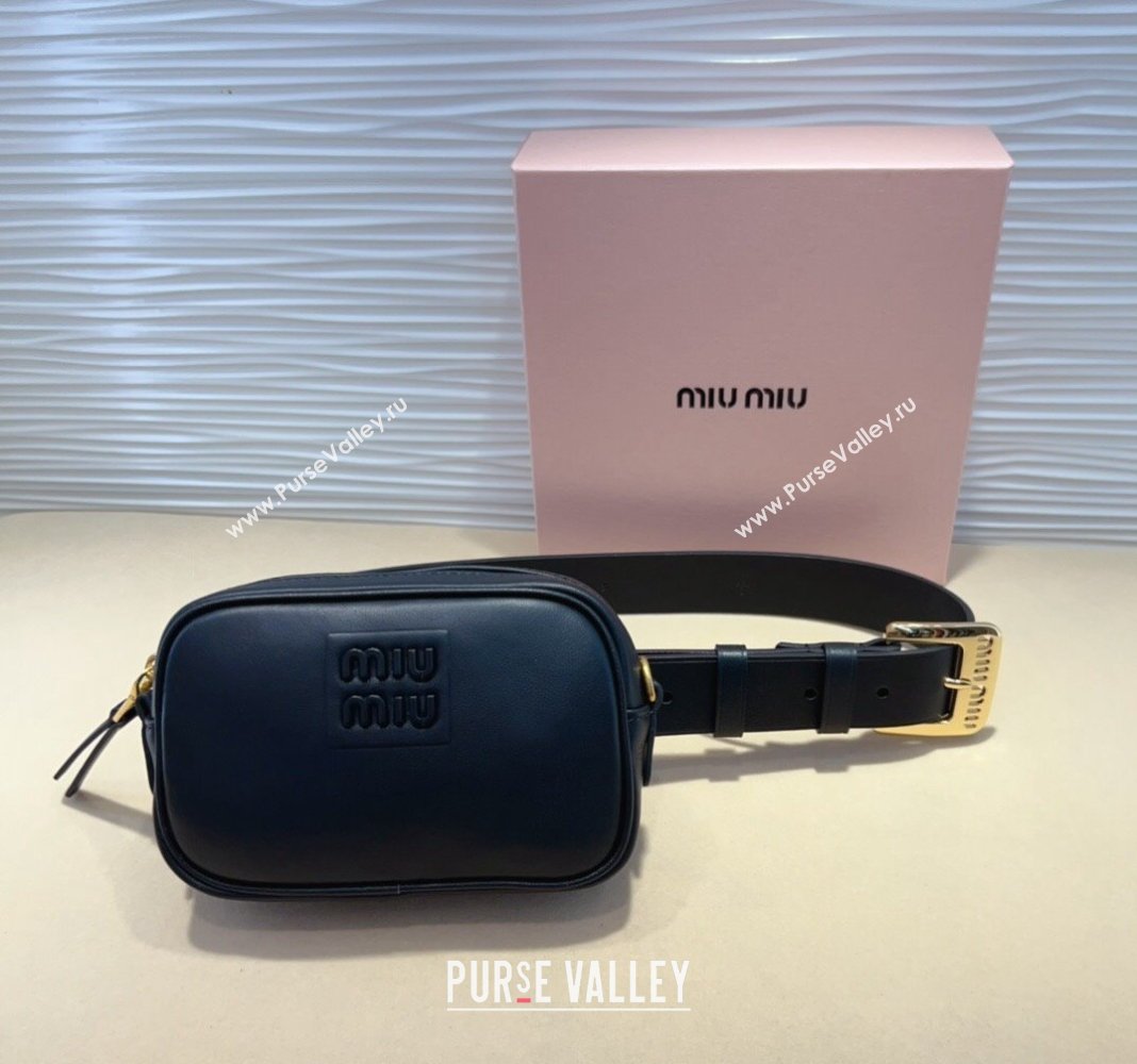 Miu Miu Nappa leather Belt 3cm with Pouch Black 2024 MM102204 (99-241022154)