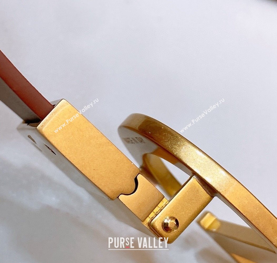 Dior Reversible Calfskin Belt 3.5cm with CD Buckle Grey/Orange/Aged Gold 2024 1127 (99-241127139)