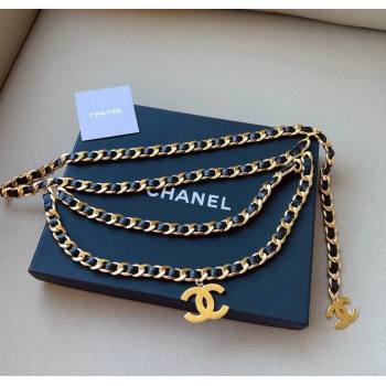 Chanel Chain and Leather Belt Black 2024 1127 (99-241127052)