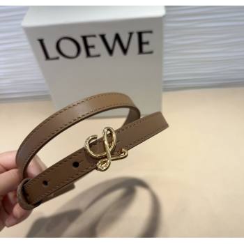 Loewe Calfskin Belt 1.5cm with Logo Buckle Beige/Gold 2024 1127 (99-241127066)