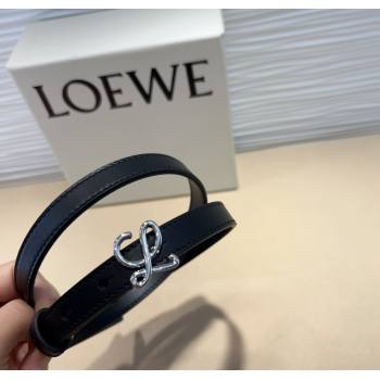 Loewe Calfskin Belt 1.5cm with Logo Buckle Black/Silver 2024 1127 (99-241127068)