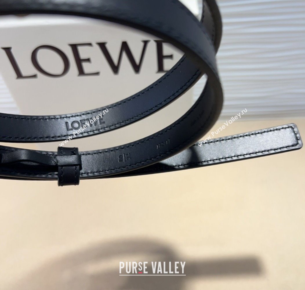 Loewe Calfskin Belt 1.5cm with Logo Buckle Black/Silver 2024 1127 (99-241127068)