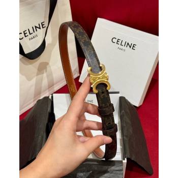 Celine Triomphe Calfskin Belt 1.8cm Brown 2024 1127 (99-241127078)