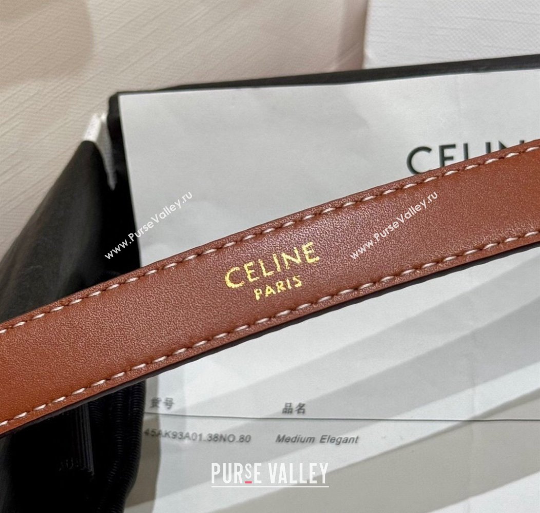 Celine Triomphe Calfskin Belt 1.8cm Brown 2024 1127 (99-241127078)