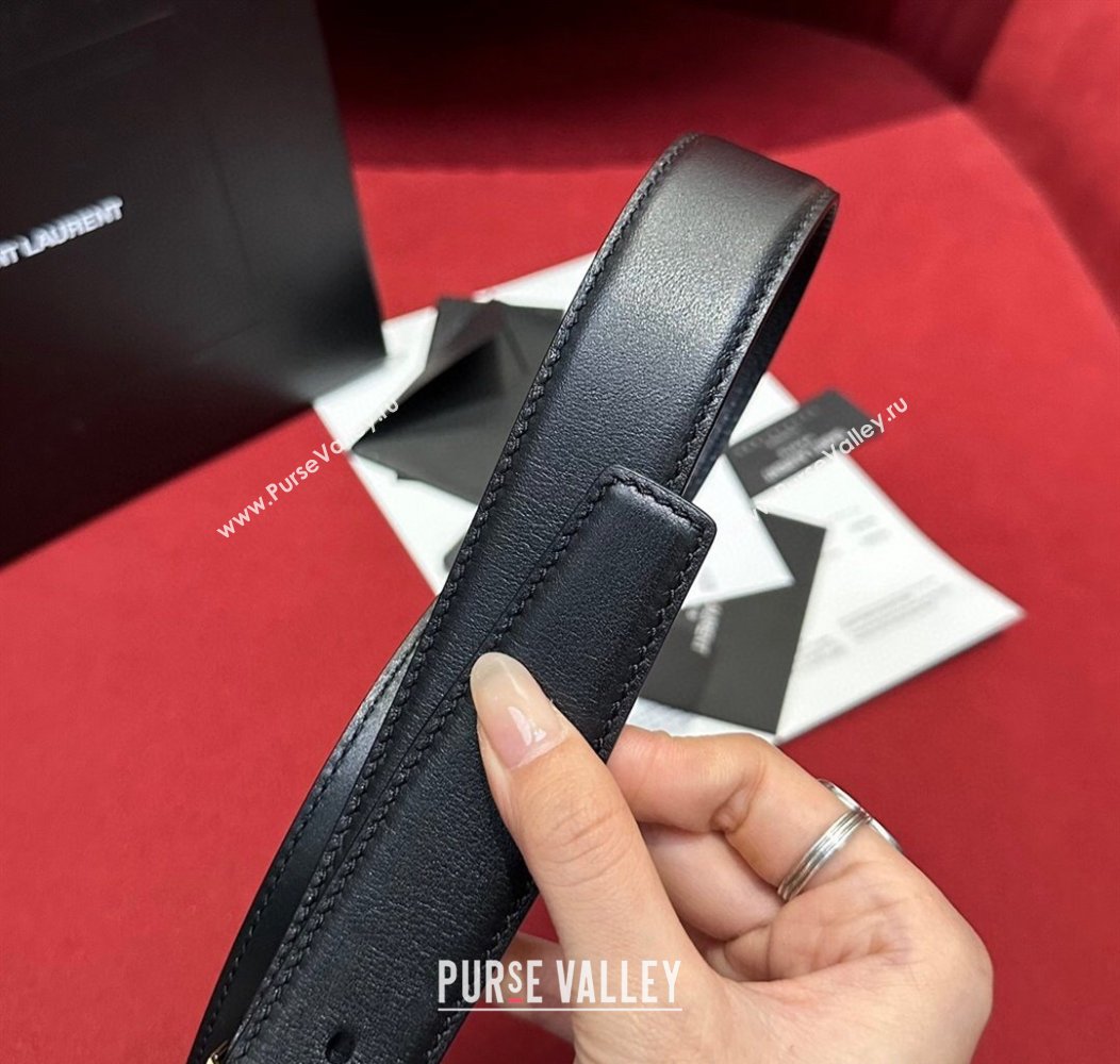 Saint Laurent Calfskin Belt 2cm/3cm Black 2024 1127 (99-241127082)