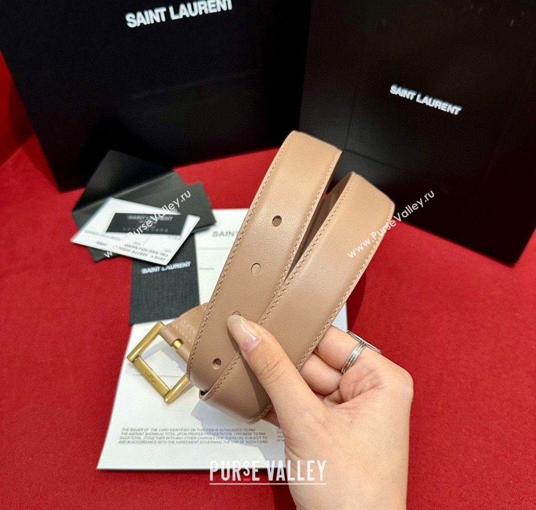 Saint Laurent Calfskin Belt 3cm 2024 1127 (99-241127085)