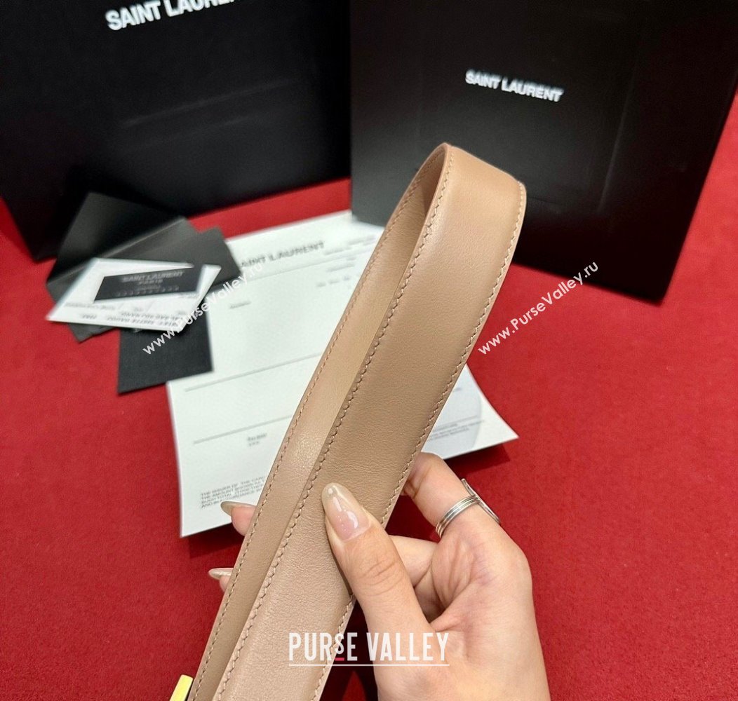 Saint Laurent Calfskin Belt 3cm 2024 1127 (99-241127085)