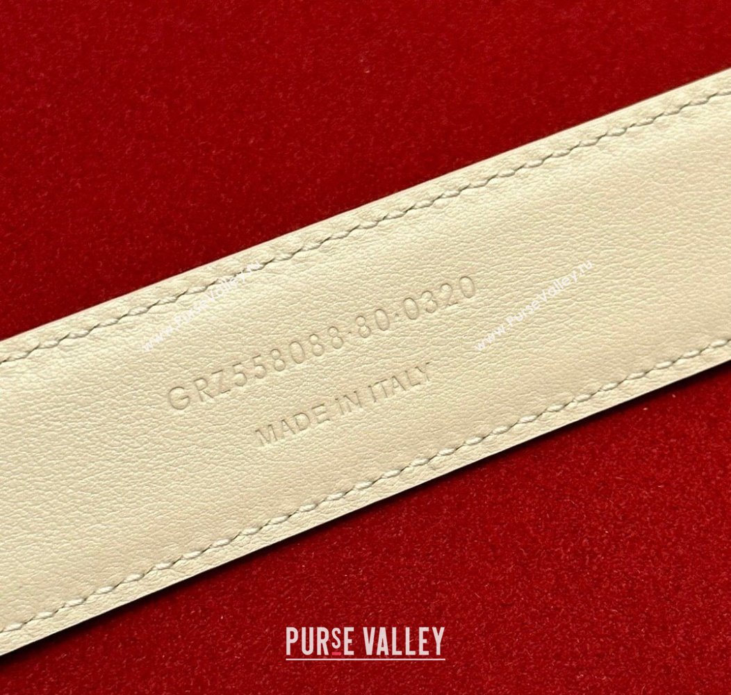 Saint Laurent Calfskin Belt 2cm/3cm White 2024 1127 (99-241127083)