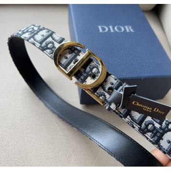 Dior Oblique Canvas Belt 3cm with CD Buckle Gold-Tone 2024 1127 (99-241127119)