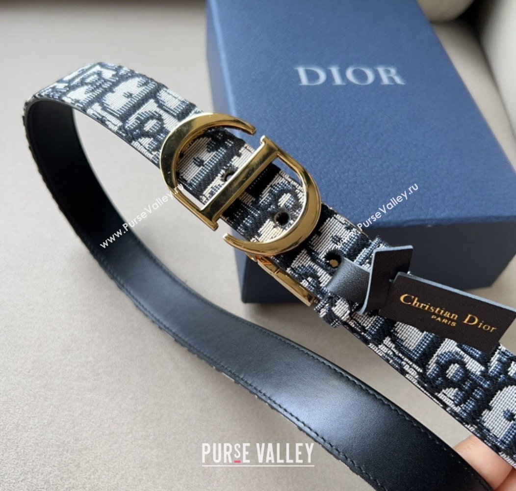 Dior Oblique Canvas Belt 3cm with CD Buckle Gold-Tone 2024 1127 (99-241127119)