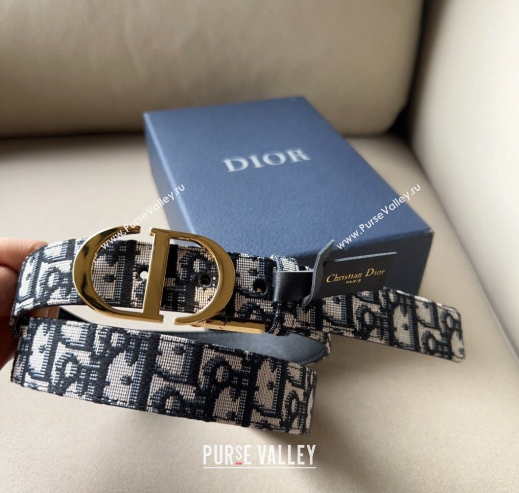 Dior Oblique Canvas Belt 3cm with CD Buckle Gold-Tone 2024 1127 (99-241127119)