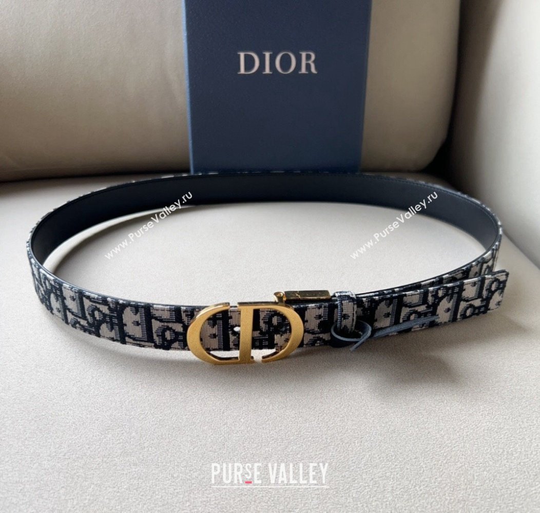 Dior Oblique Canvas Belt 3cm with CD Buckle Gold-Tone 2024 1127 (99-241127119)