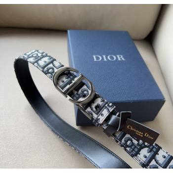 Dior Oblique Canvas Belt 3cm with CD Buckle Silver-Tone 2024 1127 (99-241127120)