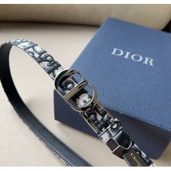 Dior Oblique Canvas Belt 2cm with CD Buckle Silver-Tone 2024 1127 (99-241127121)