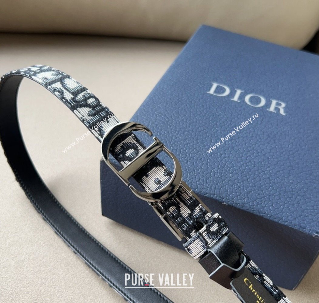 Dior Oblique Canvas Belt 2cm with CD Buckle Silver-Tone 2024 1127 (99-241127121)