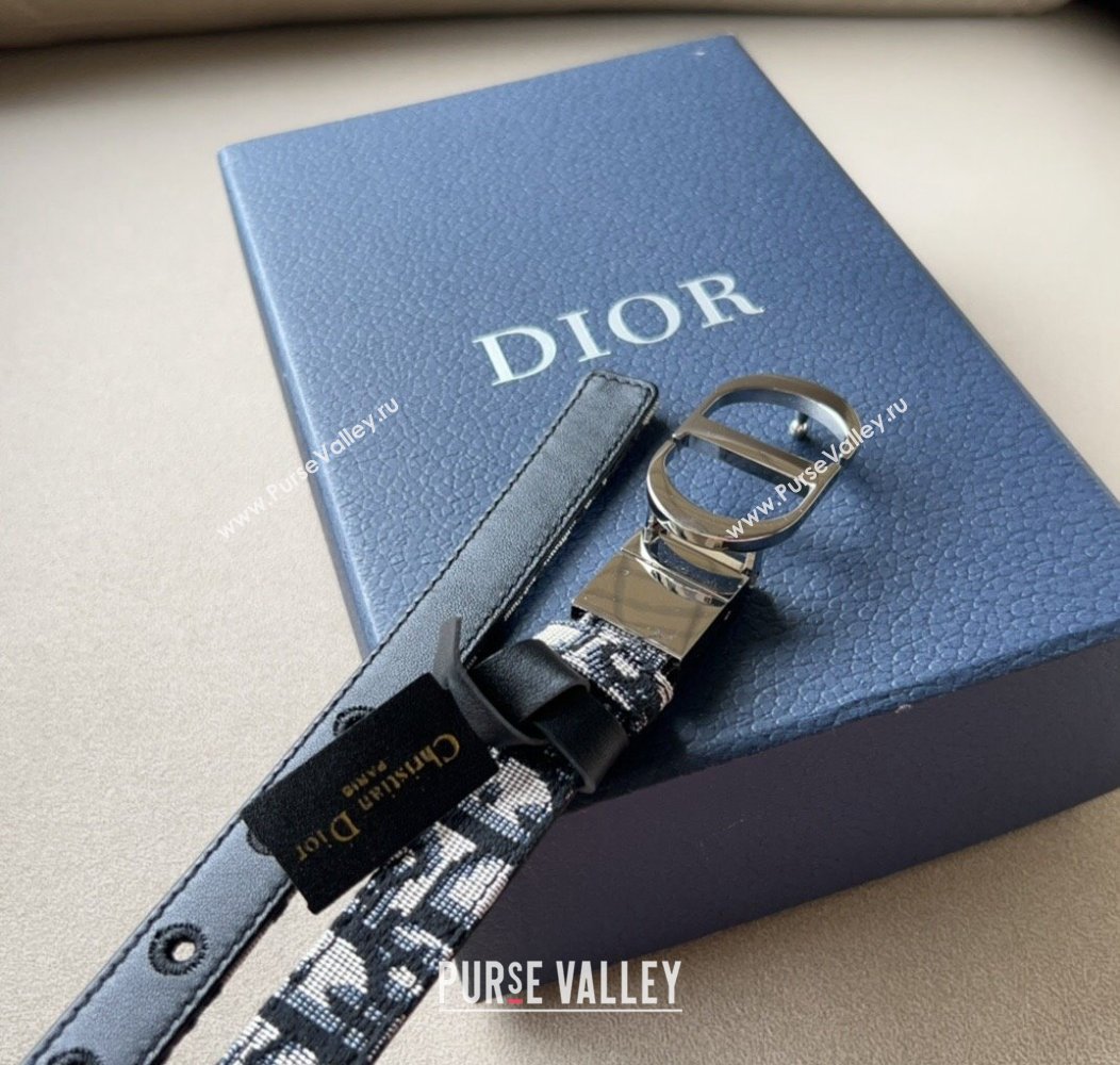 Dior Oblique Canvas Belt 2cm with CD Buckle Silver-Tone 2024 1127 (99-241127121)