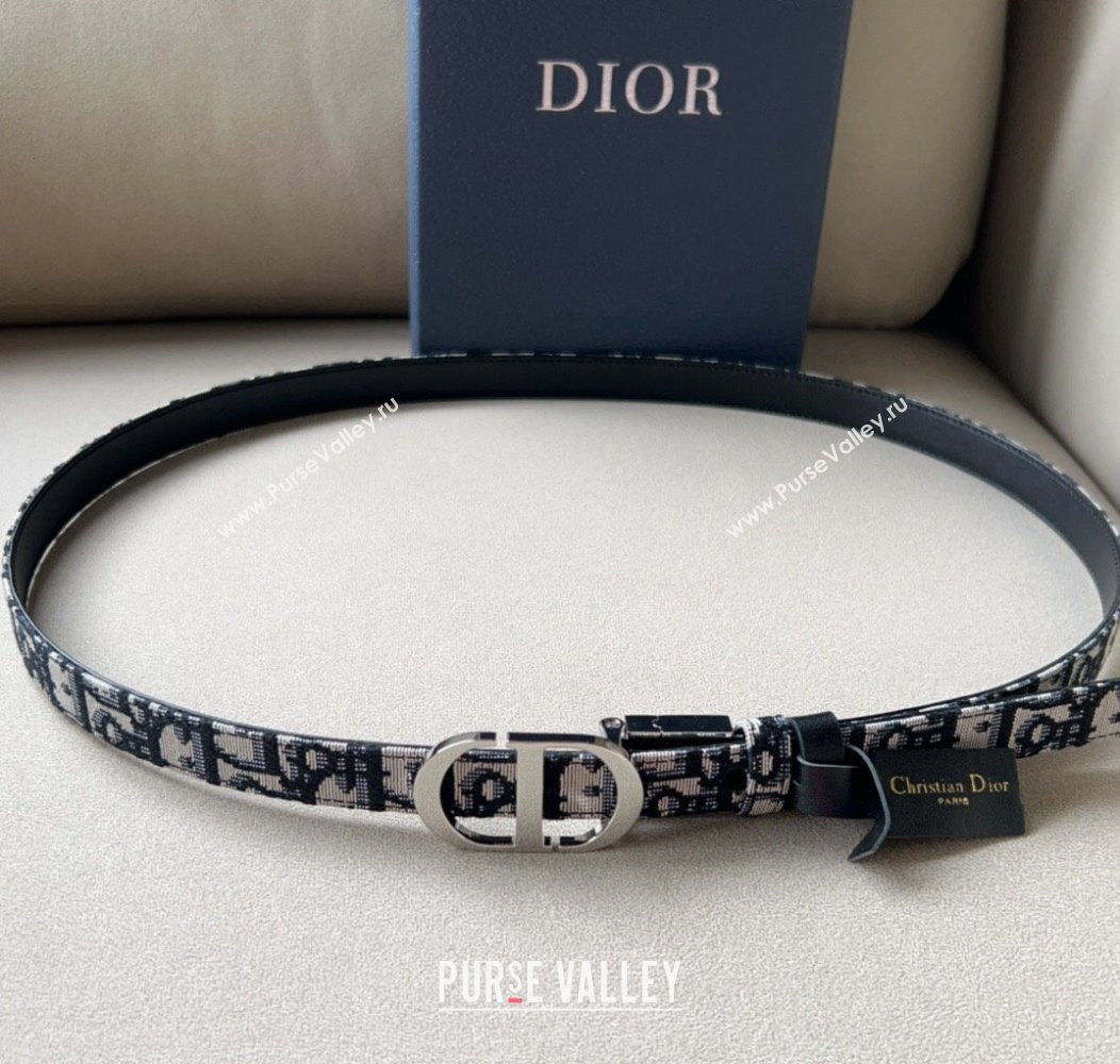 Dior Oblique Canvas Belt 2cm with CD Buckle Silver-Tone 2024 1127 (99-241127121)