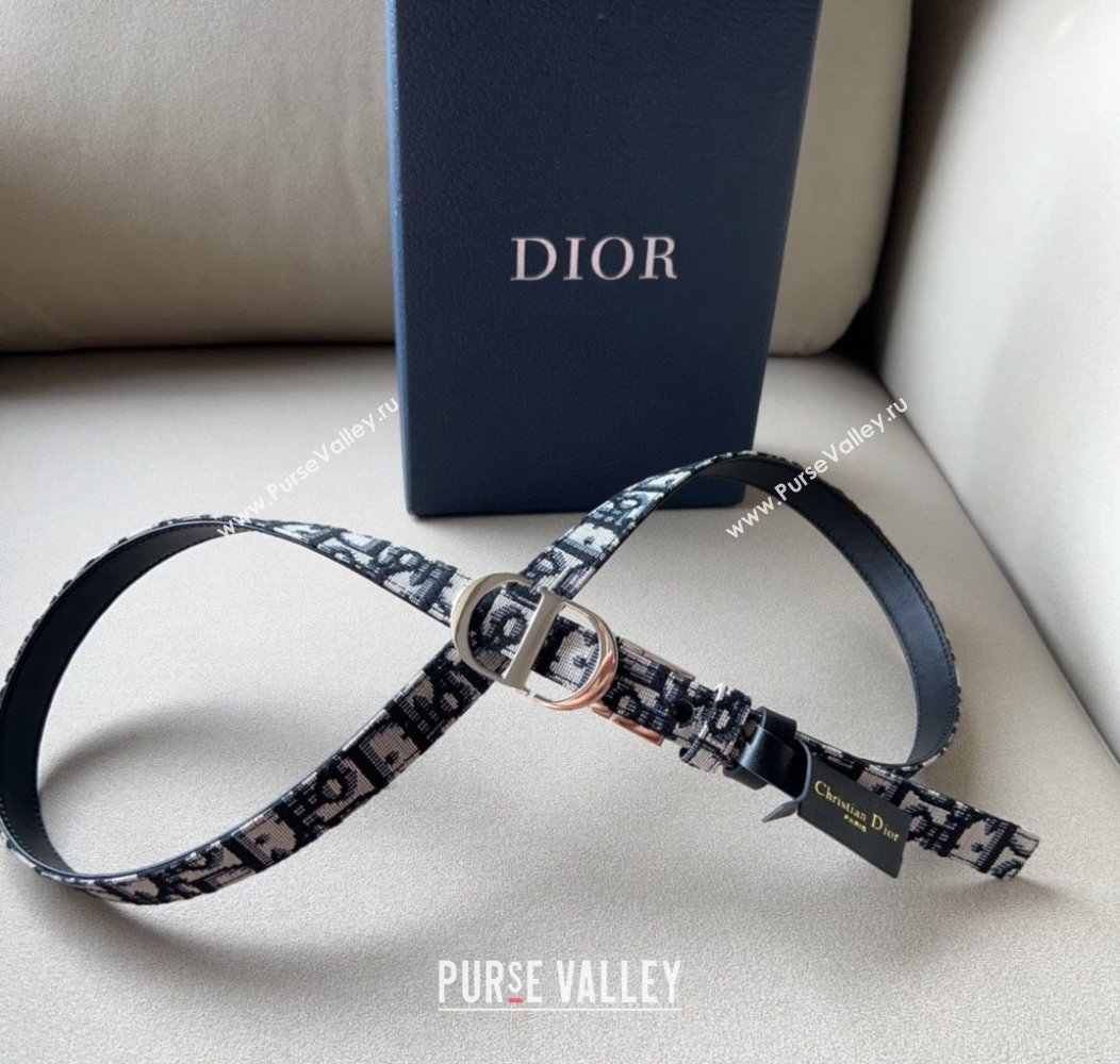 Dior Oblique Canvas Belt 2cm with CD Buckle Silver-Tone 2024 1127 (99-241127121)