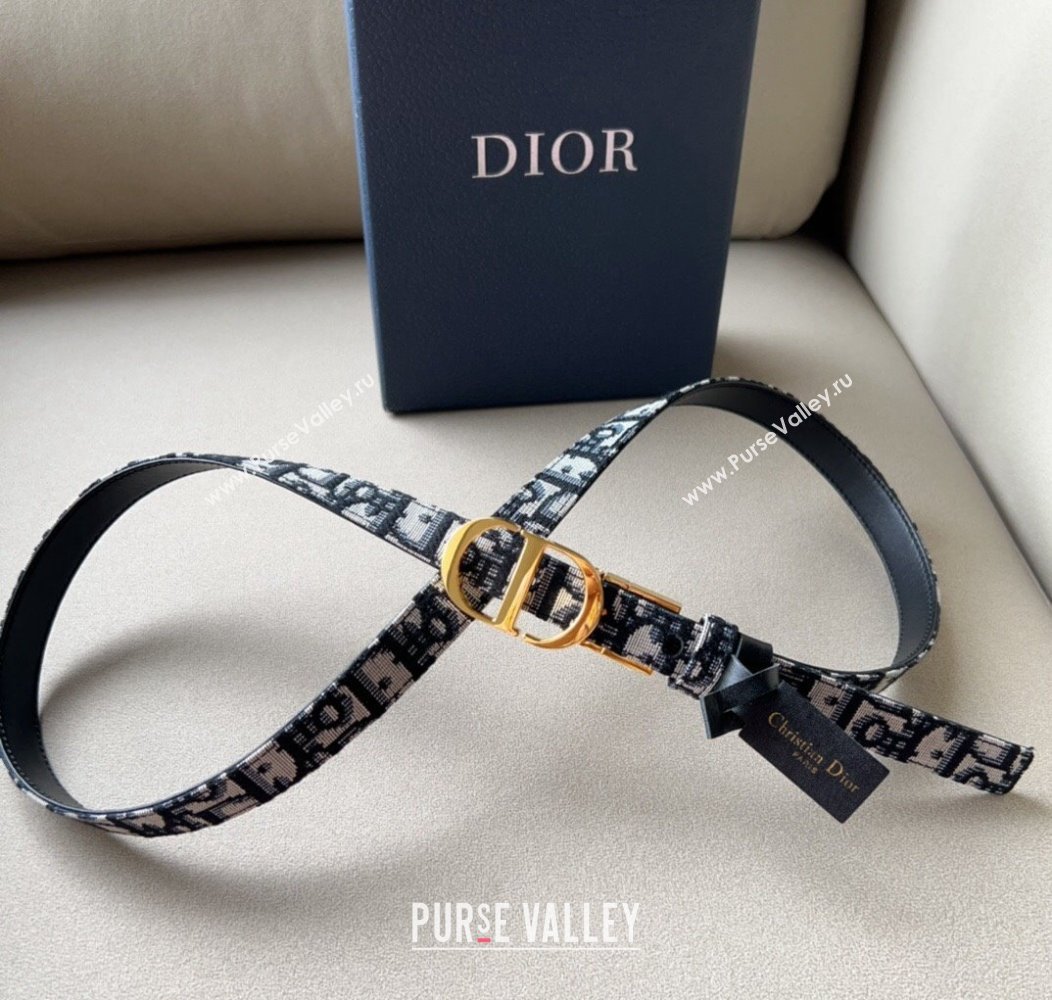 Dior Oblique Canvas Belt 2cm with CD Buckle Gold-Tone 2024 1127 (99-241127122)