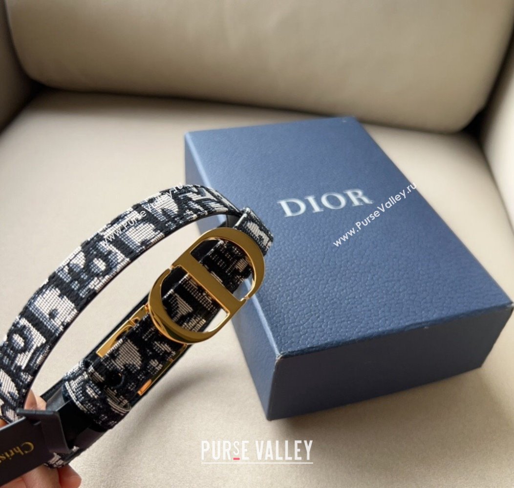 Dior Oblique Canvas Belt 2cm with CD Buckle Gold-Tone 2024 1127 (99-241127122)