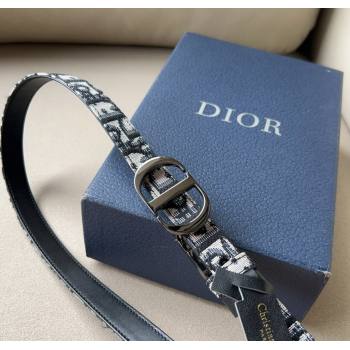 Dior Oblique Canvas Belt 2cm with CD Buckle Gunmetal 2024 1127 (99-241127123)