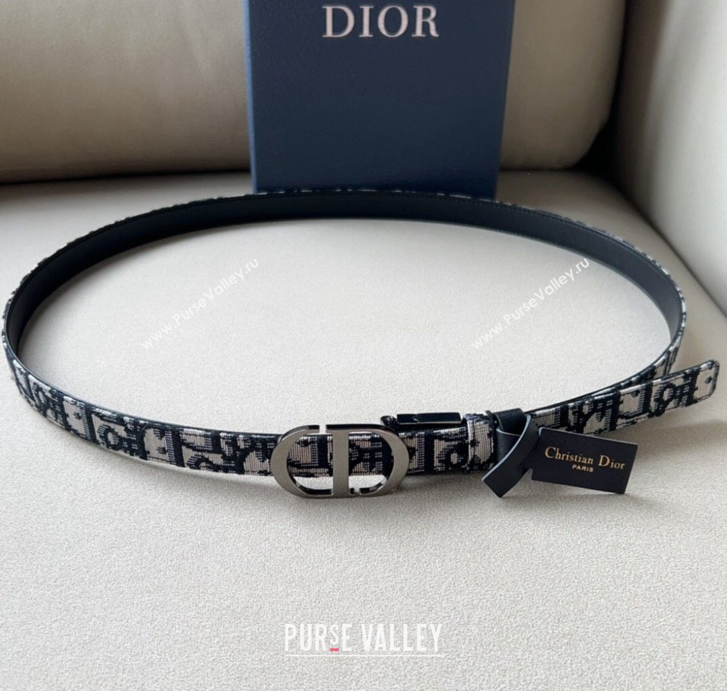 Dior Oblique Canvas Belt 2cm with CD Buckle Gunmetal 2024 1127 (99-241127123)