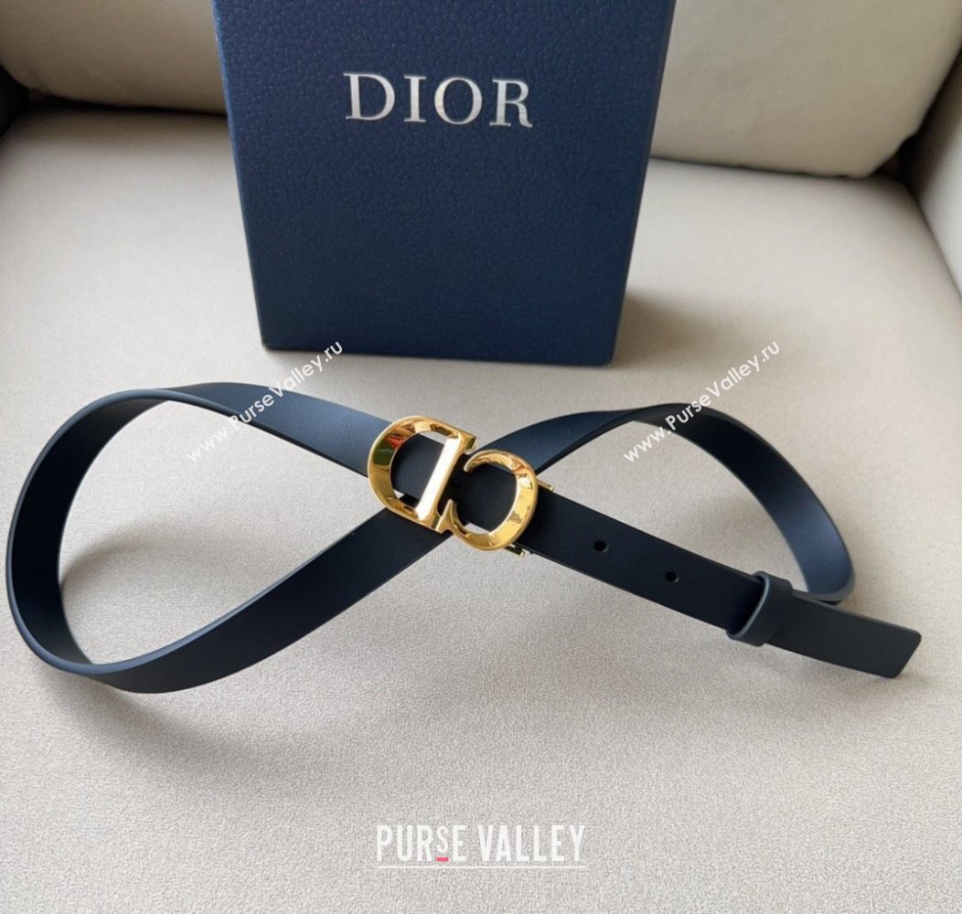 Dior Calfskin Leather Belt 2cm with CD Buckle Black 2024 1127 (99-241127126)