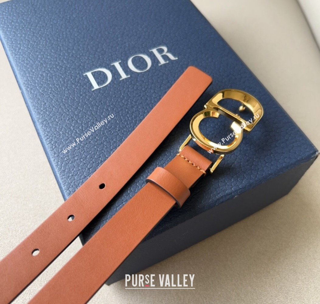 Dior Calfskin Leather Belt 2cm with CD Buckle Brown 2024 1127 (99-241127127)