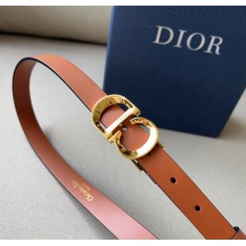 Dior Calfskin Leather Belt 2cm with CD Buckle Brown 2024 1127 (99-241127127)